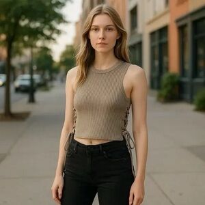 Zara Ribbed Crop Tank